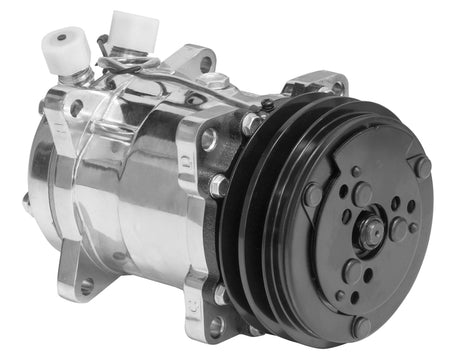 Proflow Air Conditioning Compressor, Sanden 508, Aluminium, Polished, V Pulley, Each - PFEACCOMP2 PFEACCOMP2