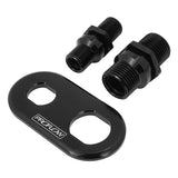 Proflow Firewall Bulkhead Aluminium Air Con 2 Port #6, #10 Inline, Black - PFEACWP101BK