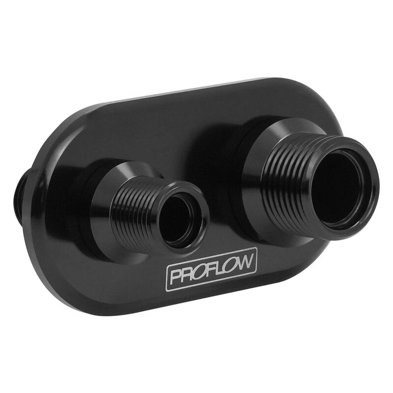 Proflow Firewall Bulkhead Aluminium Air Con 2 Port #6, #10 Inline, Black - PFEACWP101BK PFEACWP101BK