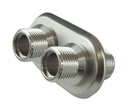 Proflow Firewall Bulkhead Aluminium Air Con 2 Port #10, #10 Inline, Polished - PFEACWP102 PFEACWP102