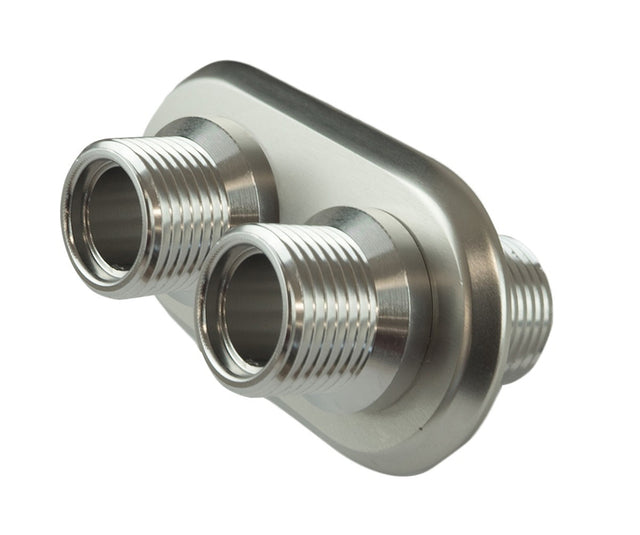 Proflow Firewall Bulkhead Aluminium Air Con 2 Port #10, #10 Inline, Polished - PFEACWP102 PFEACWP102