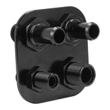 Proflow Firewall Bulkhead Aluminium Air Con 4 Port #6, #10 Inline, Black - PFEACWP103BK
