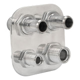 Proflow Firewall Bulkhead Aluminium Air Con 4 Port #6, #10 Inline, Polished - PFEACWP103