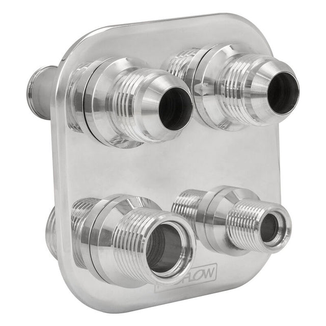 Proflow Firewall Bulkhead Aluminium Air Con 4 Port #6, #10 Inline, Polished - PFEACWP103 PFEACWP103