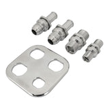 Proflow Firewall Bulkhead Aluminium Air Con 4 Port #6, #10 Inline, Polished - PFEACWP103
