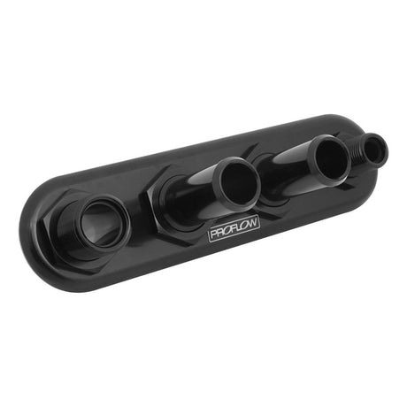 Proflow Firewall Bulkhead Aluminium Air Con 4 Port #10, #6 Inline, Black - PFEACWP104BK PFEACWP104BK