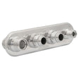Proflow Firewall Bulkhead Aluminium Air Con 4 Port #10, #6 Inline, Polished - PFEACWP104 PFEACWP104