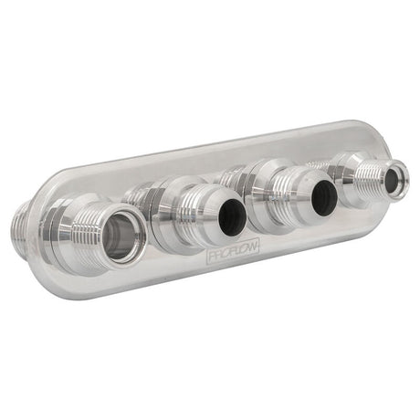Proflow Firewall Bulkhead Aluminium Air Con 4 Port #10, #6 Inline, Polished - PFEACWP104 PFEACWP104