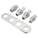 Proflow Firewall Bulkhead Aluminium Air Con 4 Port #10, #6 Inline, Polished - PFEACWP104