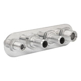 Proflow Firewall Bulkhead Aluminium Air Con 4 Port #10, #6 Inline, Polished - PFEACWP104