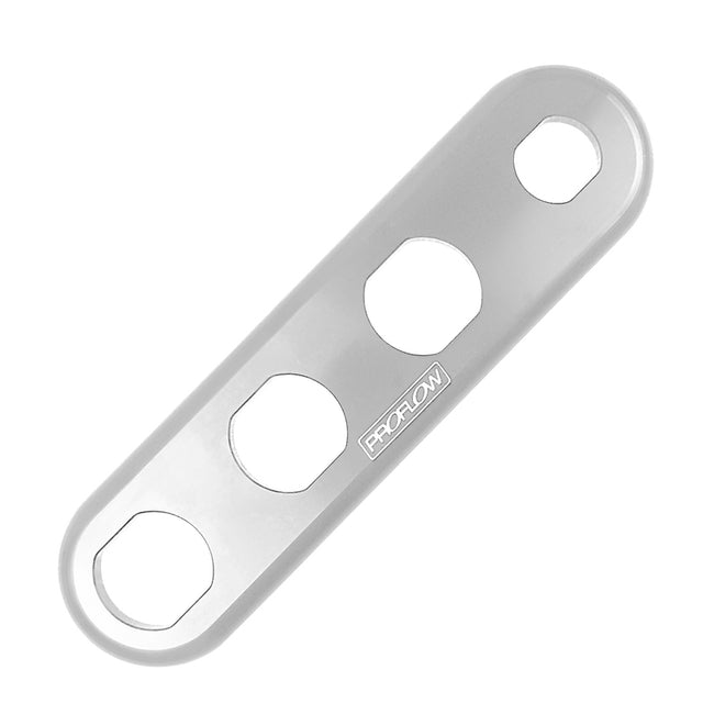 Proflow Bulkhead Aluminium Plates 4 Port Inline, 3x #10 and 1x #6 A/C Fitting, Polished - PFEACWP107 PFEACWP107