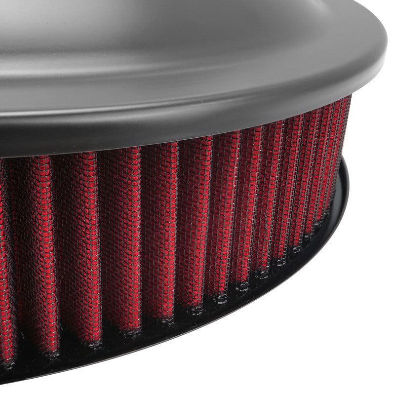 Proflow Air Filter Assembly, 14in. Diameter x 3in. Height, Race, Spun Aluminium, Black, 5-1/8 in. Recessed Base - PFEAF-143RABK