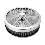 Proflow Air Filter Assembly Flow Top Round Stainless Steel 9in. x 2in. Suit 5-1/8in. Flat Base - PFEAF-230051S PFEAF-230051S