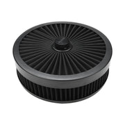 Proflow Air Filter Assembly Flow Top Round Black 9in. x 3in. Suit 5-1/8in. Flat Base - PFEAF-230076B PFEAF-230076B