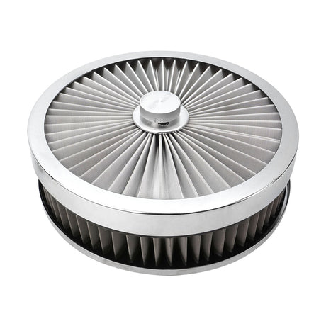 Proflow Air Filter Assembly Flow Top Round Stainless Steel 9in. x 3in. Suit 5-1/8in. Flat Base - PFEAF-230076S PFEAF-230076S