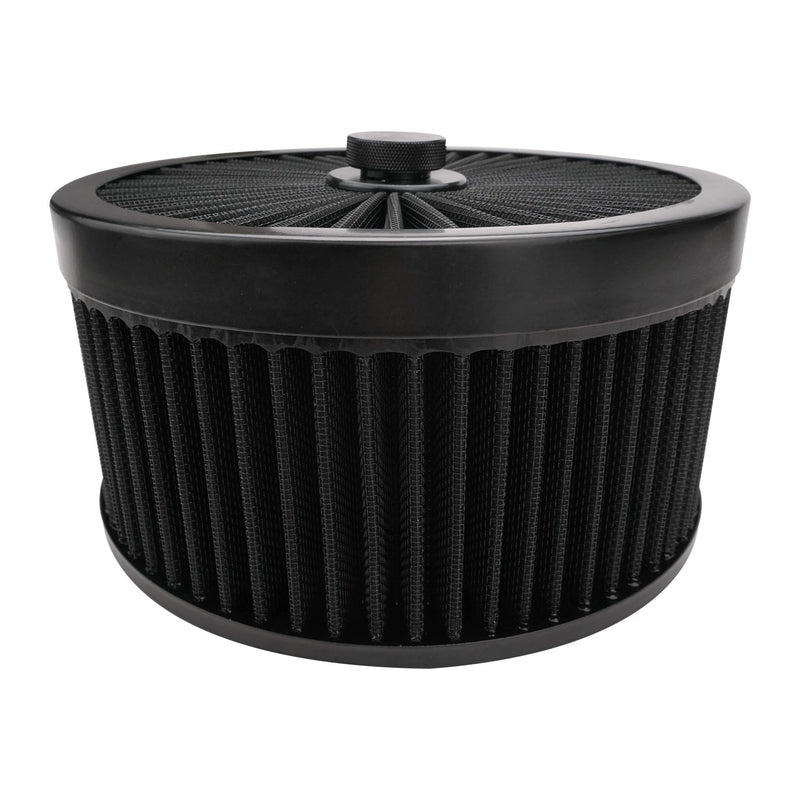 Proflow Air Filter Assembly Flow Top Round Black 9in. x 4in. Suit 5-1/8in. Flat Base - PFEAF-230102B