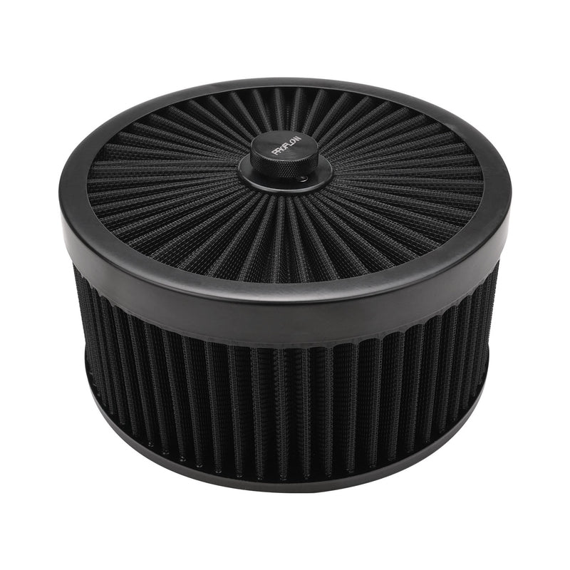 Proflow Air Filter Assembly Flow Top Round Black 9in. x 5in. Suit 5-1/8in. Flat Base - PFEAF-230127B PFEAF-230127B
