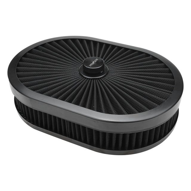 Proflow Air Filter Assembly Flow Top Oval Black 12in. x 9in. x 2in. Suit 5-1/8in. Flat Base - PFEAF-300051B PFEAF-300051B