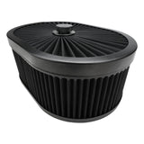 Proflow Air Filter Assembly Flow Top Oval Black 12in. x 9in. x 5in. Suit 5-1/8in. Flat Base - PFEAF-300127B