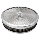Proflow Air Filter Assembly Flow Top Round Stainless Steel 14in. x 2.5in. Suit 5-1/8in. Neck Recessed Base - PFEAF-350063S PFEAF-350063S