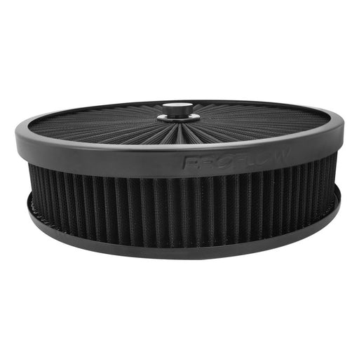 Proflow Air Filter Assembly For Holley EF Sniper Series, Flow Top Round Black, 14'' x 3", Suit 5-1/8in. Neck Recessed Base - PFEAF-350076B-SN