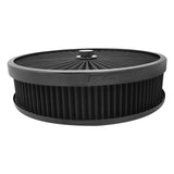 Proflow Air Filter Assembly For Holley EF Sniper Series, Flow Top Round Black, 14'' x 3", Suit 5-1/8in. Neck Recessed Base - PFEAF-350076B-SN