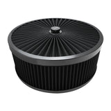 Proflow Air Filter Assembly Flow Top Round Black 14in. x 4in. Suit 5-1/8in. Neck Recessed Base - PFEAF-350102B PFEAF-350102B