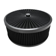 Proflow Air Filter Assembly Flow Top Round Black 14in. x 5in. Suit 5-1/8in. Neck Recessed Base - PFEAF-350127B PFEAF-350127B