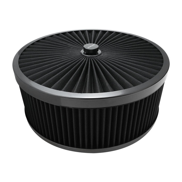 Proflow Air Filter Assembly Flow Top Round Black 14in. x 5in. Suit 5-1/8in. Neck Recessed Base - PFEAF-350127B PFEAF-350127B