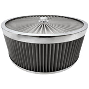 Proflow Air Filter Assembly Flow Top Round Stainless Steel 14in. x 5in. Suit 5-1/8in. Neck Recessed Base - PFEAF-350127S