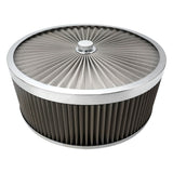 Proflow Air Filter Assembly Flow Top Round Stainless Steel 14in. x 5in. Suit 5-1/8in. Neck Recessed Base - PFEAF-350127S PFEAF-350127S