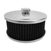 Proflow Air Filter Assembly Round 6in. x 2in, Chrome - PFEAF-6150051B