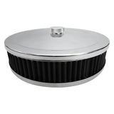 Proflow Air Filter Assembly Round 9in. x 2in, Chrome - PFEAF-6230051B