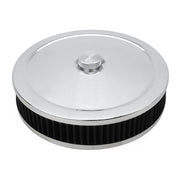 Proflow Air Filter Assembly Round 9in. x 2in, Chrome - PFEAF-6230051B PFEAF-6230051B