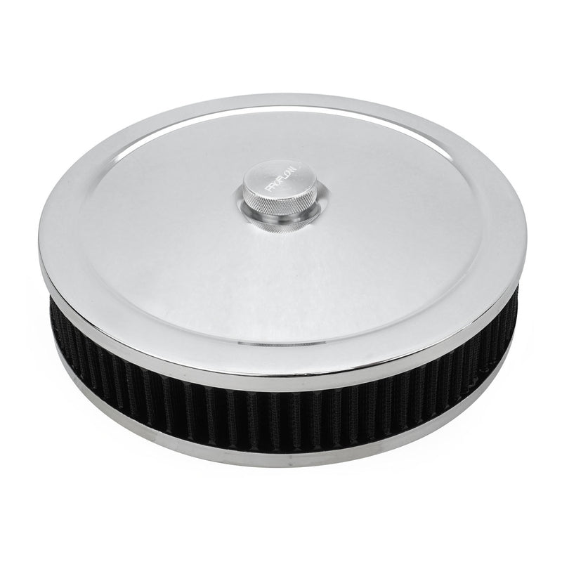 Proflow Air Filter Assembly Round 9in. x 2in, Chrome - PFEAF-6230051B PFEAF-6230051B
