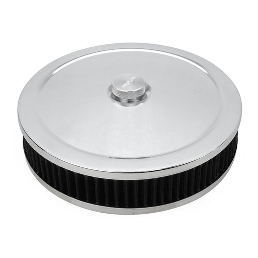 Proflow Air Filter Assembly Round 9in. x 2in, Chrome - PFEAF-6230051B PFEAF-6230051B