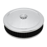 Proflow Air Filter Assembly Round 9in. x 3in. Chrome - PFEAF-6230076B PFEAF-6230076B