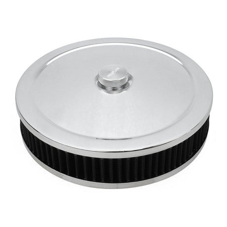 Proflow Air Filter Assembly Round 9in. x 3in. Chrome - PFEAF-6230076B PFEAF-6230076B