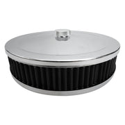 Proflow Air Filter Assembly Round 9in. x 3in. Chrome - PFEAF-6230076B