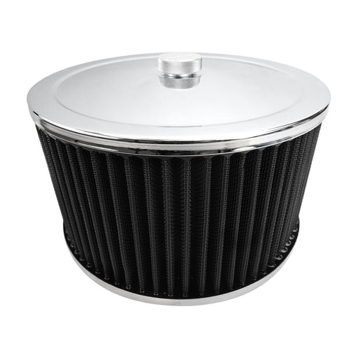 Proflow Air Filter Assembly Round 9in. x 4in, Chrome - PFEAF-6230102B
