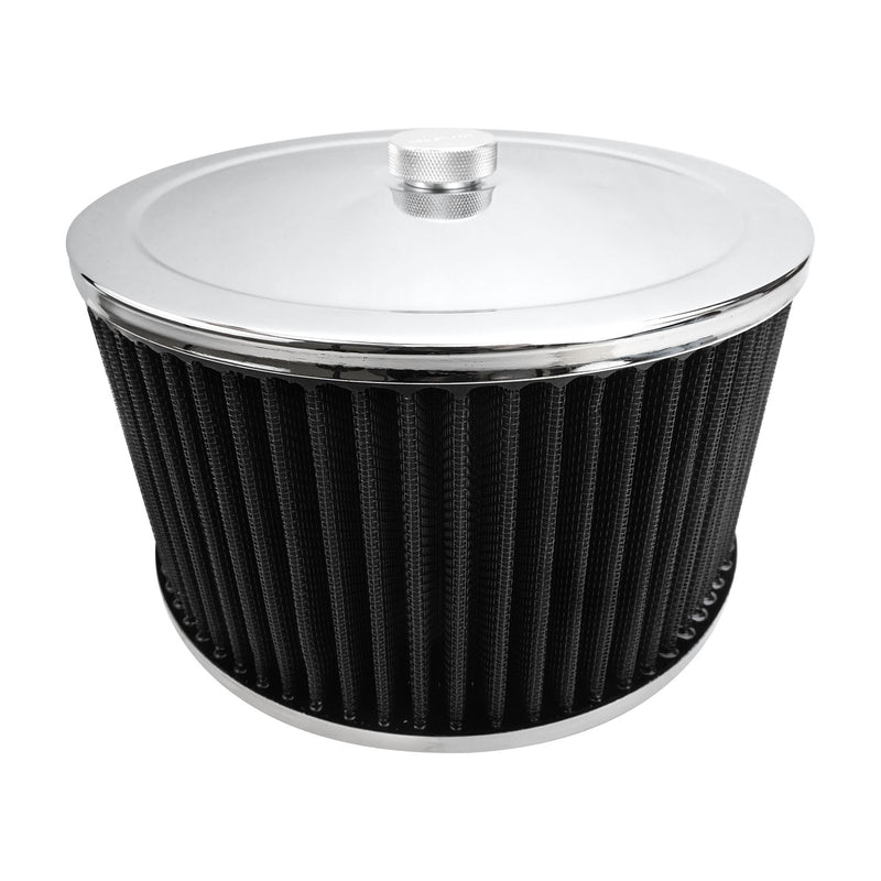 Proflow Air Filter Assembly Round 9in. x 4in, Chrome - PFEAF-6230102B