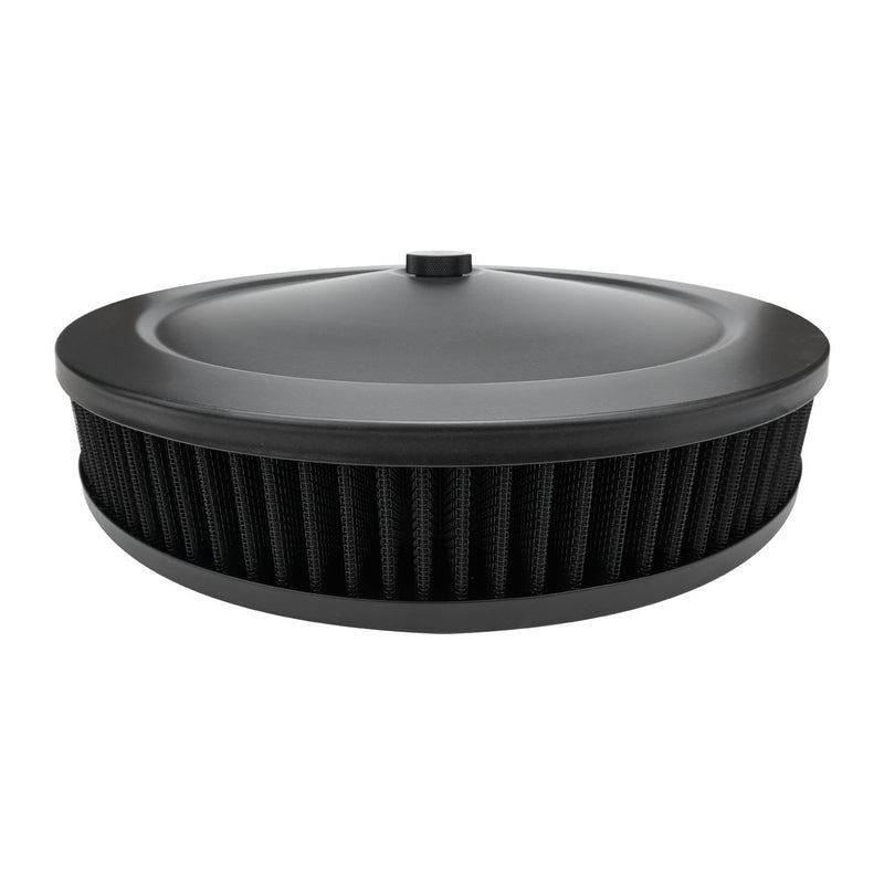 Proflow Air Filter Assembly Round 14in. x 2.5in, Black - PFEAF-6350063BKK