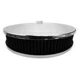 Proflow Air Filter Assembly Round 14in. x 3in, Chrome, Recessed Base,, Each - PFEAF-6350076B-R PFEAF-6350076B-R