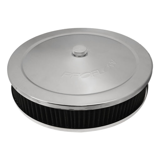 Proflow Air Filter Assembly for Holley EFI Sniper Series, Round, 14'' x 3'', Recessed Base, Chrome, Kit - PFEAF-6350076S-SN PFEAF-6350076S-SN