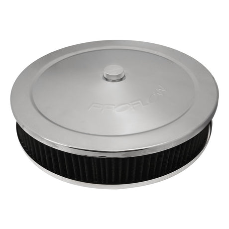 Proflow Air Filter Assembly for Holley EFI Sniper Series, Round, 14'' x 3'', Recessed Base, Chrome, Kit - PFEAF-6350076S-SN PFEAF-6350076S-SN