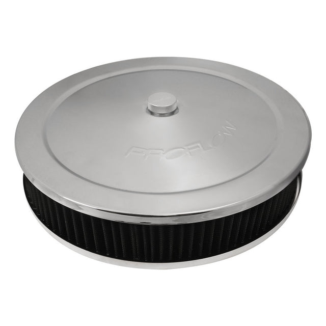 Proflow Air Filter Assembly for Holley EFI Sniper Series, Round, 14'' x 3'', Recessed Base, Chrome, Kit - PFEAF-6350076S-SN PFEAF-6350076S-SN