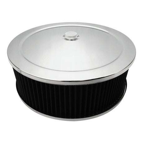 Proflow Air Filter Assembly Round 14in. x 4in, Chrome, Recessed Base, Each - PFEAF-6350102B-R PFEAF-6350102B-R