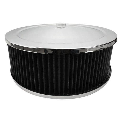 Proflow Air Filter Assembly Round 14in. x 4in, Chrome, Recessed Base, Each - PFEAF-6350102B-R