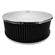 Proflow Air Filter Assembly Round 14in. x 5in, Chrome, Recessed Base, Each - PFEAF-6350127B-R