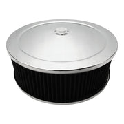 Proflow Air Filter Assembly Round 14in. x 5in, Chrome, Recessed Base, Each - PFEAF-6350127B-R PFEAF-6350127B-R